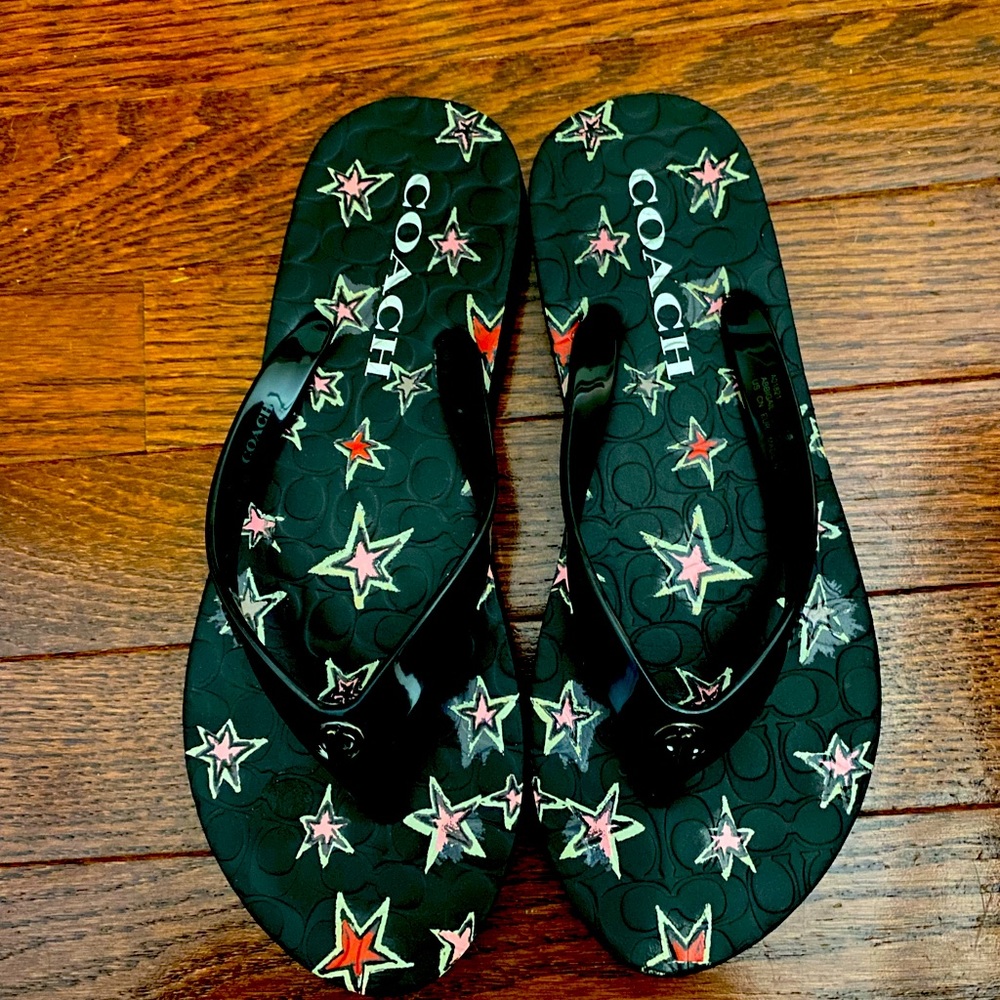 Coach Abigail Flip Flop Black Size 6B